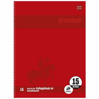 STAUFEN Collegeblock 46715 A4 90g 50 Blatt Notenlineatur