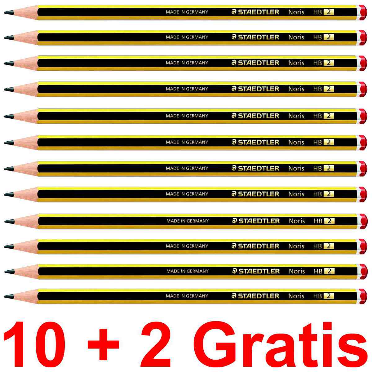 STAEDTLER Bleistift Noris 120 Nr. 2 HB SPARPACK 10+2 Gratis