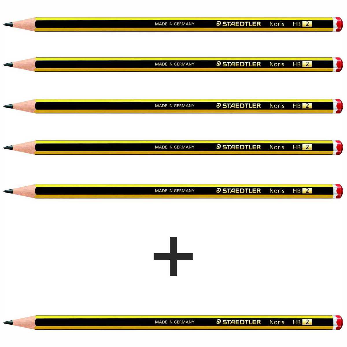 STAEDTLER Bleistift Noris 120 Nr. 2 HB SPARPACK 5+1 Gratis