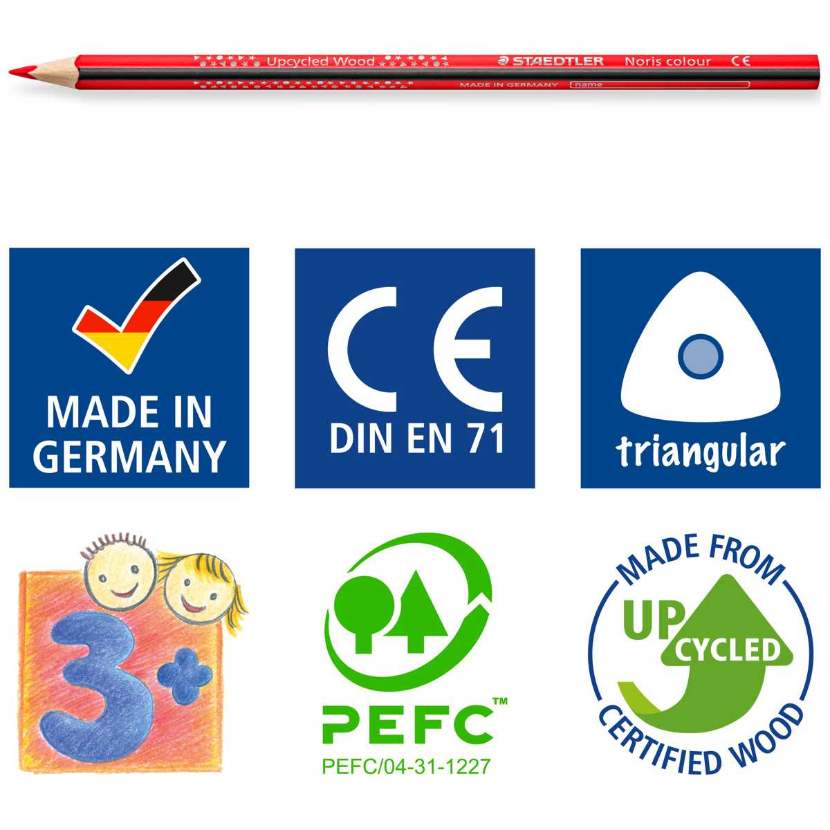 STAEDTLER Farbstifte Noris Color dreikant 6 Stück