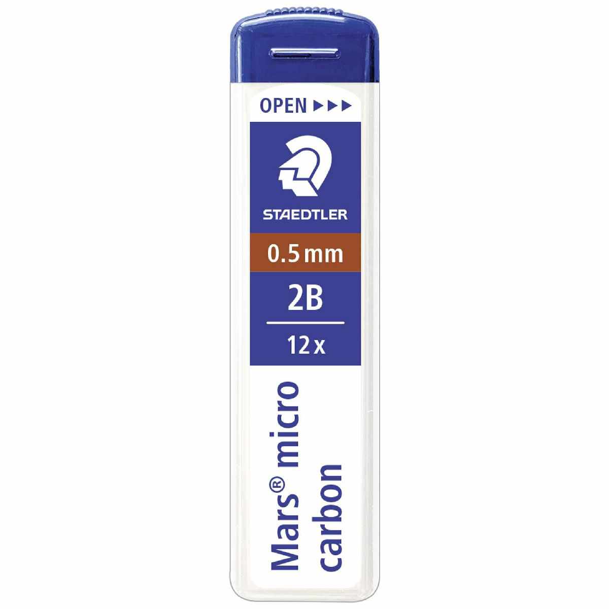 STAEDTLER Druckbleistiftmine 0,5mm 2B 12 Stück