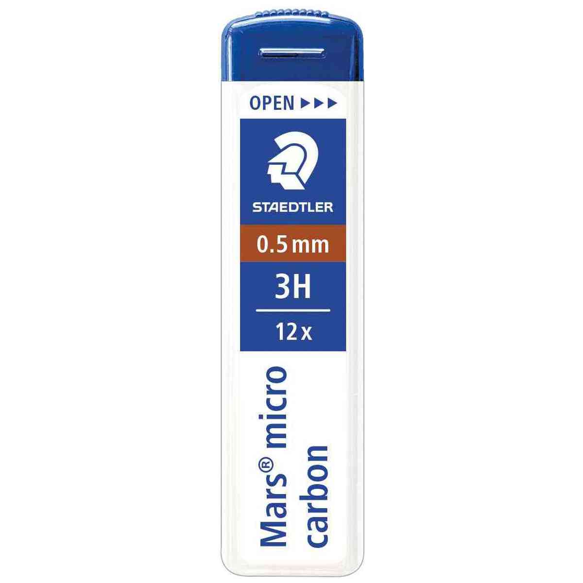 STAEDTLER Druckbleistiftmine 0,5mm 3H 12 Stück