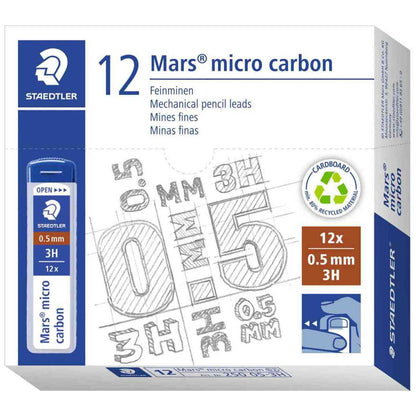STAEDTLER Druckbleistiftmine 0,5mm 3H 12 Stück