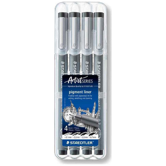 STAEDTLER Pigment Liner 308 Set mit 01 03 05 07mm schwarz