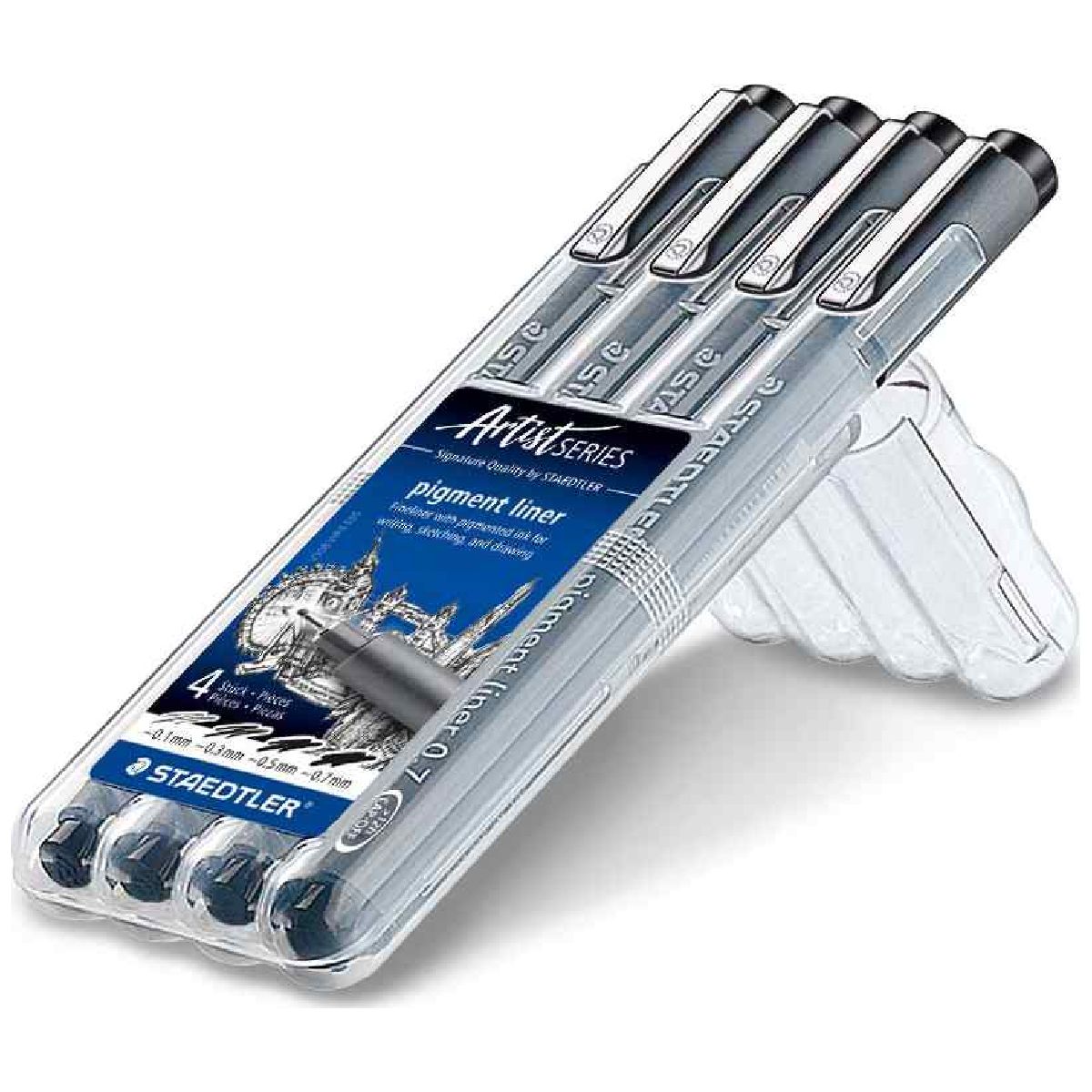 STAEDTLER Pigment Liner 308 Set mit 01 03 05 07mm schwarz