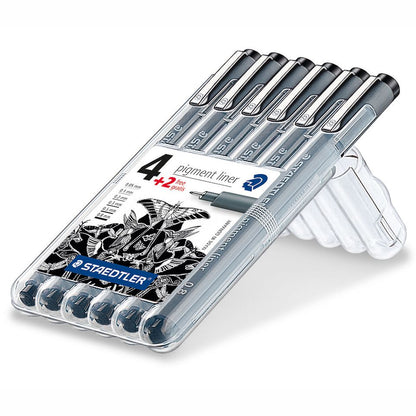 STAEDTLER Pigment Liner 308 schwarz 4+2 Stück GRATIS