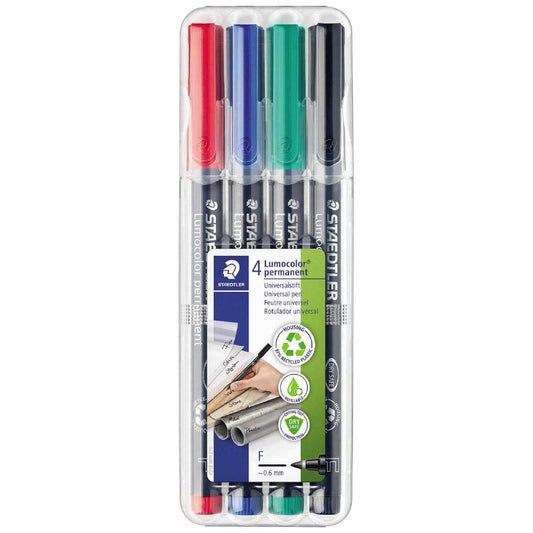 STAEDTLER Folienstift F 318 Lumocolor permanent 4 St.