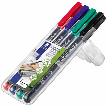 STAEDTLER Folienstift F 318 Lumocolor permanent 4 St.