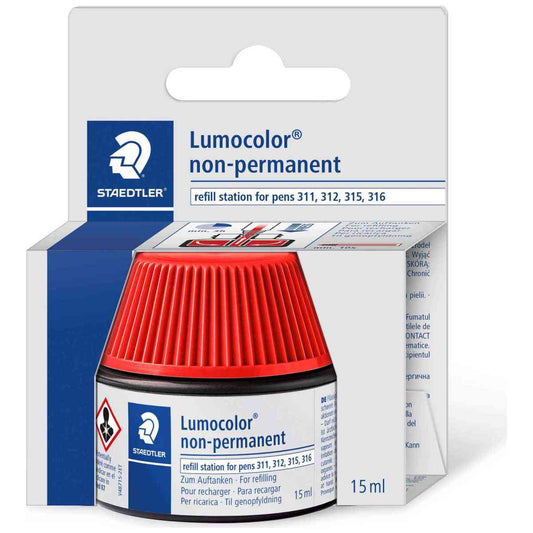STAEDTLER Refill Station / Nachfülltinte 487 15 für Lumocolor non-permanent rot