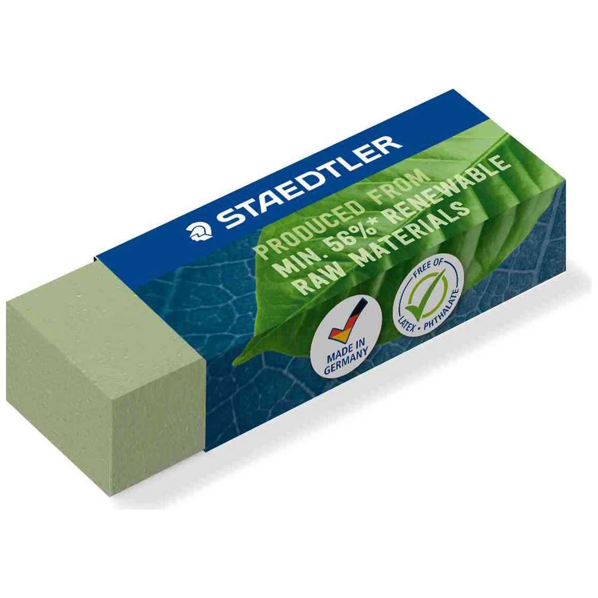 STAEDTLER Radiergummi 65 x 23 x 13 mm olivgrün aus 56% nachw. Rohstoffen
