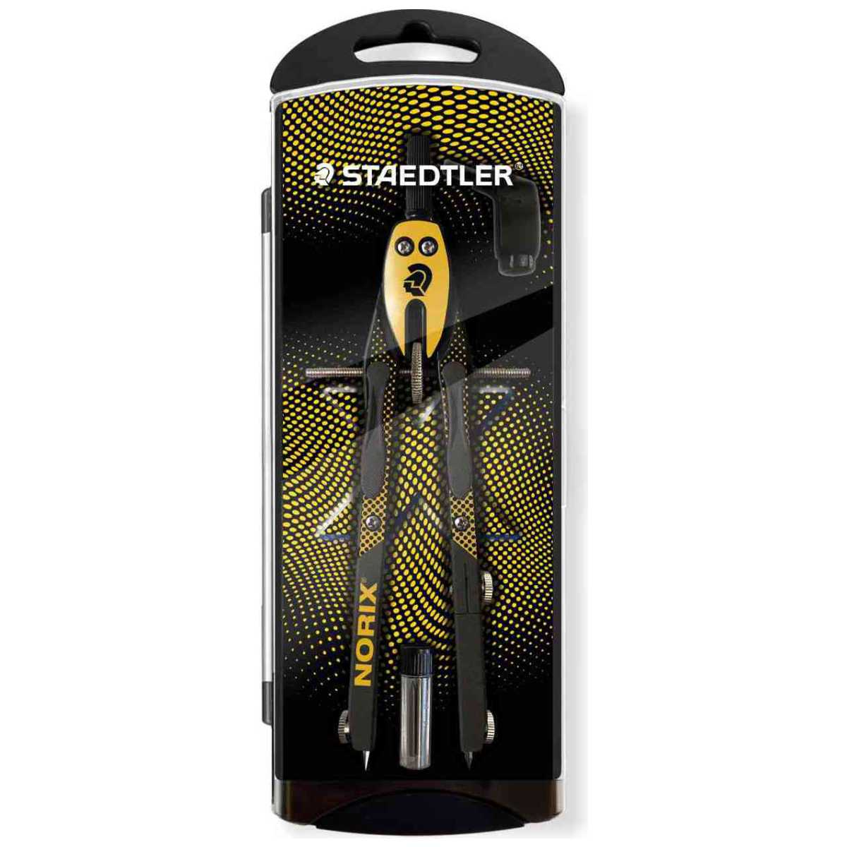 STAEDTLER Zirkel Set NORIX 555 gelb + Minen + Adapter