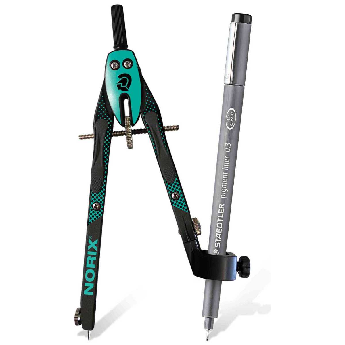 STAEDTLER Zirkel Set NORIX 555 gelb + Minen + Adapter