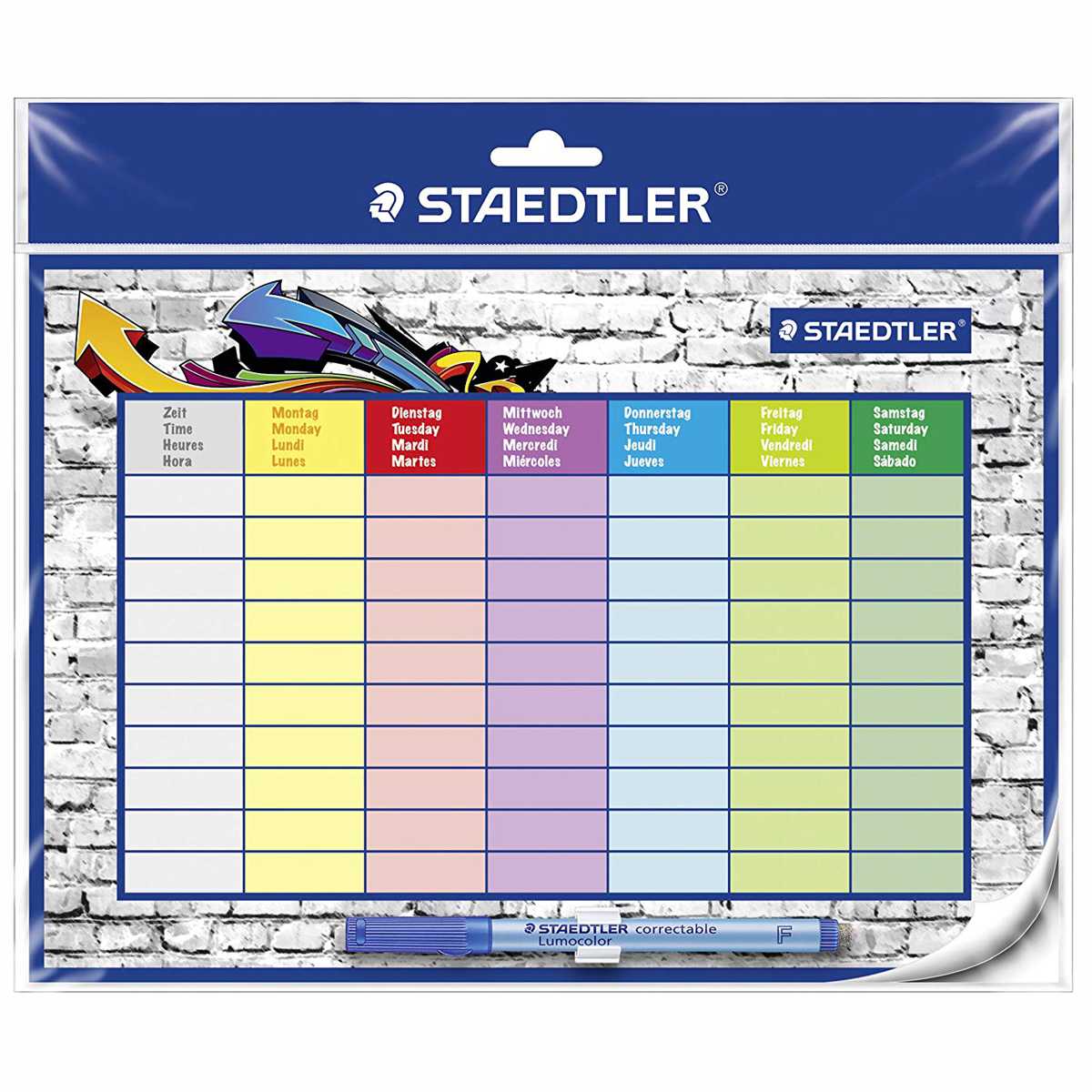 STAEDTLER Stundenplan 641 SP2 abwischbar incl. Folenstift F
