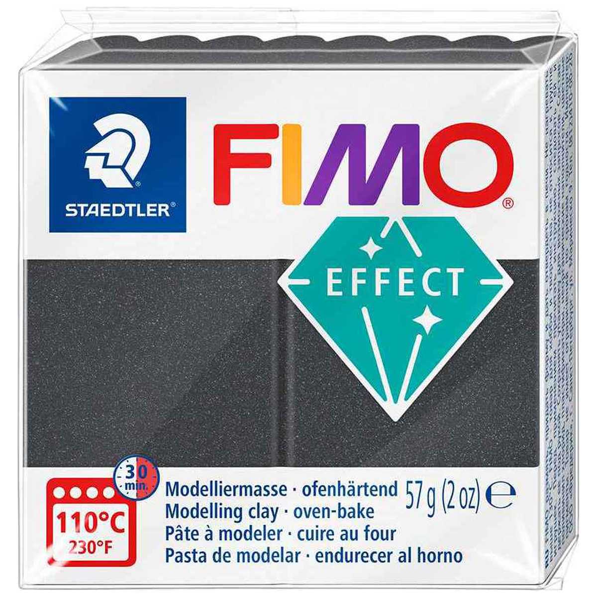 STAEDTLER Modelliermasse Fimo effect 57g 8010-91 stahl grau metallic