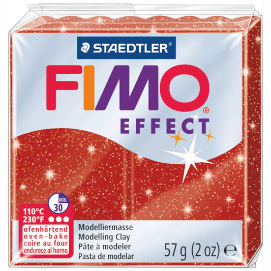STAEDTLER Modelliermasse Fimo effect 57g 8010-202 rot glitter