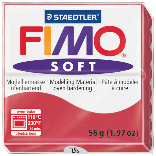 STAEDTLER Modelliermasse Fimo soft 57g 8020-26 kirschrot