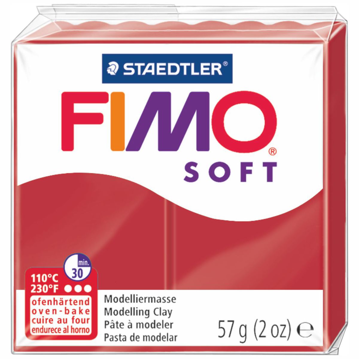 STAEDTLER Modelliermasse Fimo soft 57g 8020-2 P weihnachtsrot