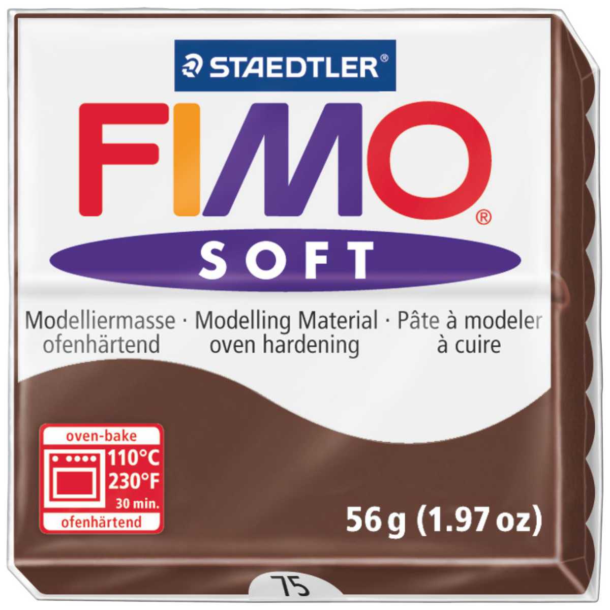 STAEDTLER Modelliermasse Fimo soft 57g 8020-75 schokolade