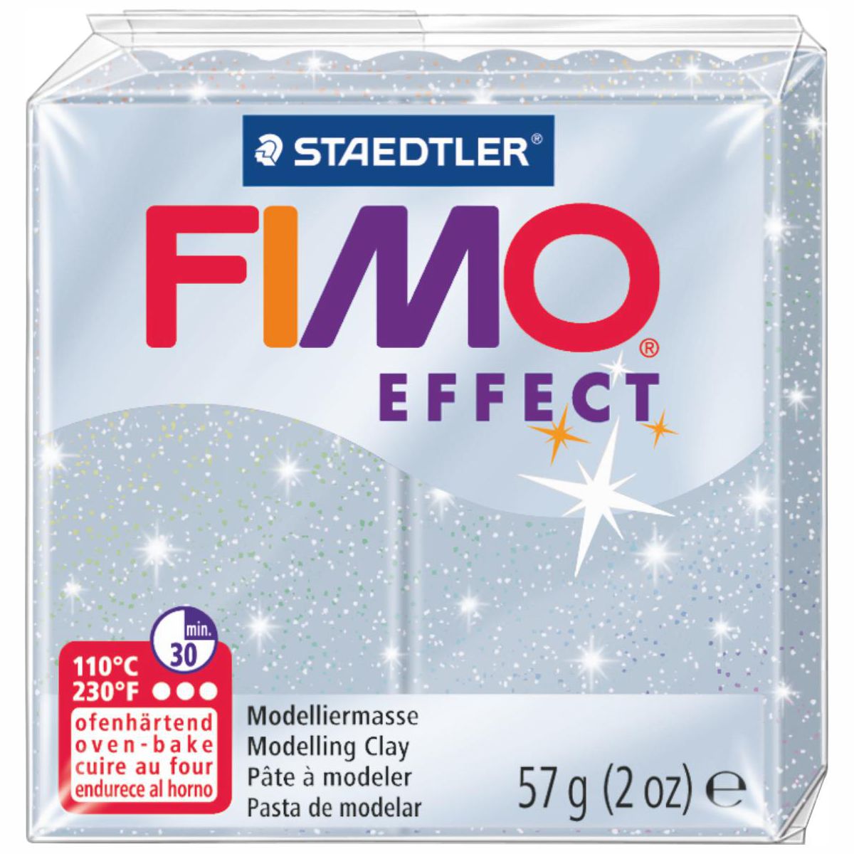 STAEDTLER Modelliermasse Fimo effect 57g 8010-812 silber glitter