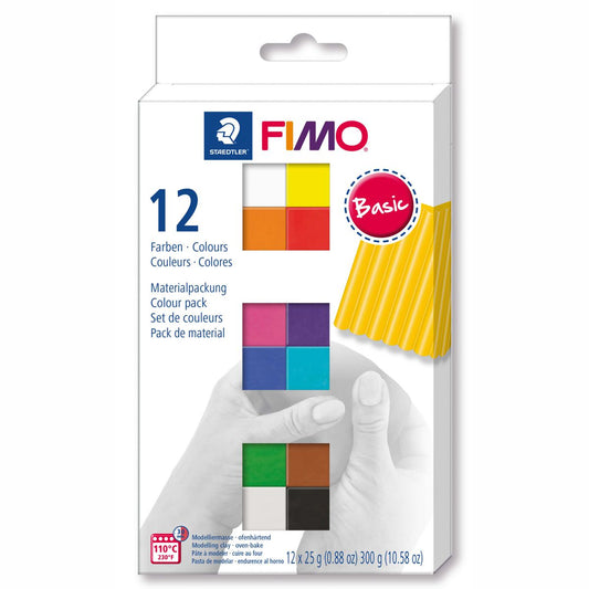 STAEDTLER Modelliermasse Fimo soft 12 x 25g Sparpack 12 Farben BASIC