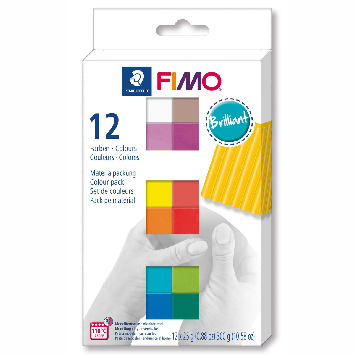 STAEDTLER Modelliermasse Fimo soft 12 x 25g Sparpack 12 Farben BRILLIANT