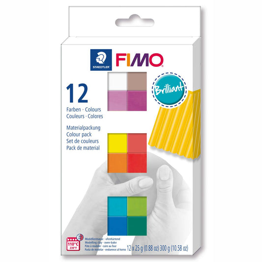 STAEDTLER Modelliermasse Fimo soft 12 x 25g Sparpack 12 Farben BRILLIANT