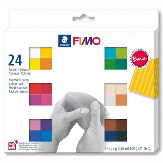 STAEDTLER Modelliermasse Fimo soft 24 x 25g Sparpack BASIC 24 Farben
