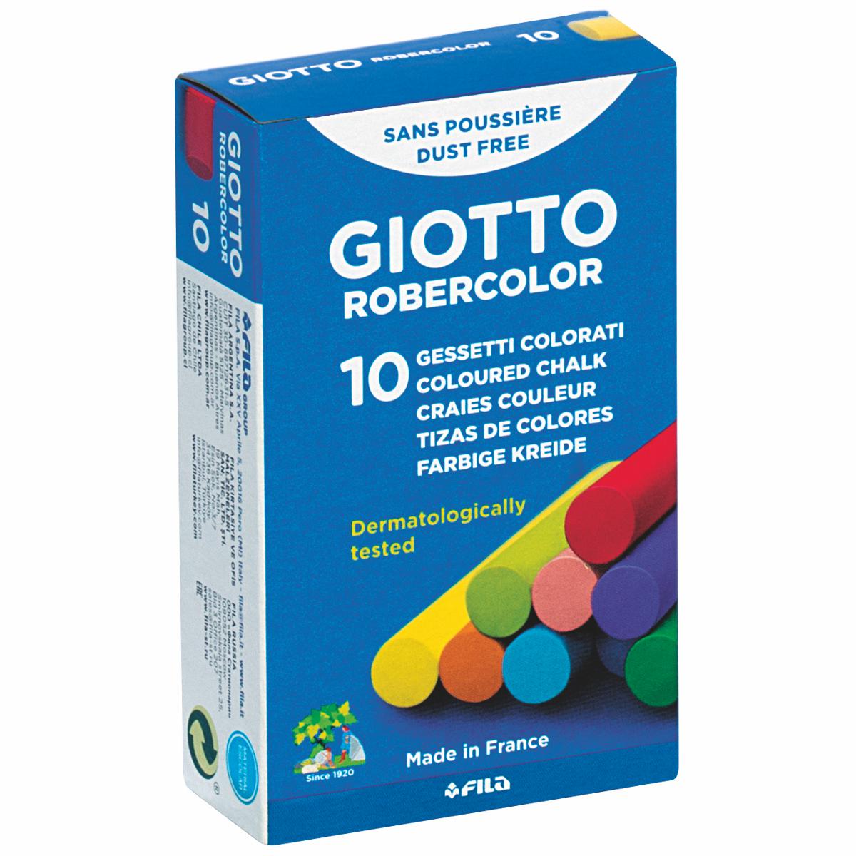 GIOTTO / LYRA Tafelkreide rund 10mm farbig bunt 10 Stück, Länge 80mm