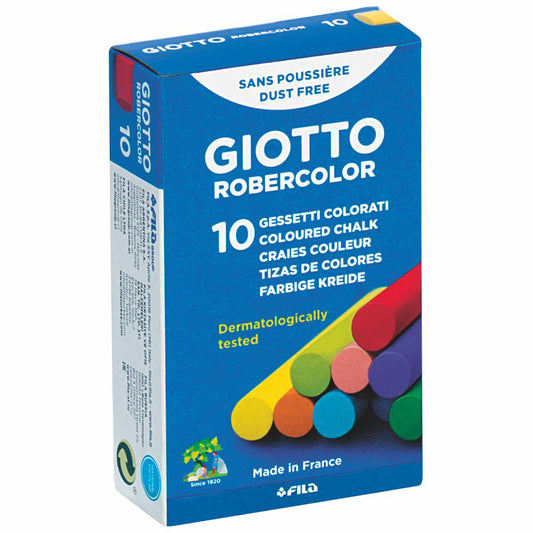 GIOTTO / LYRA Tafelkreide rund 10mm farbig bunt 10 Stück, Länge 80mm