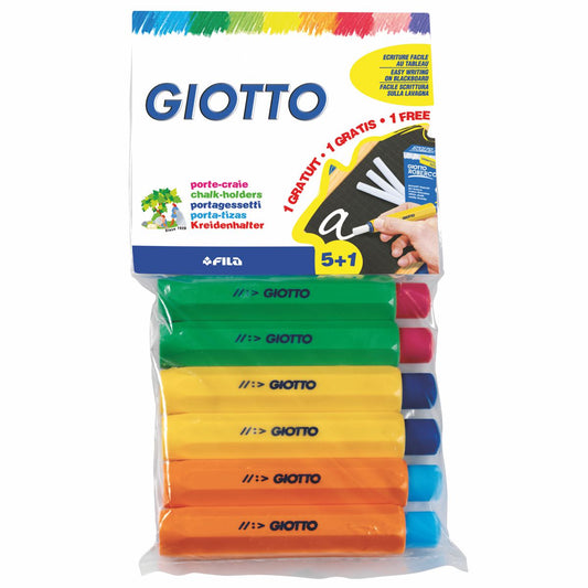 GIOTTO Kreidehalter bis 10mm farbig + 1 Kreide GRATIS
