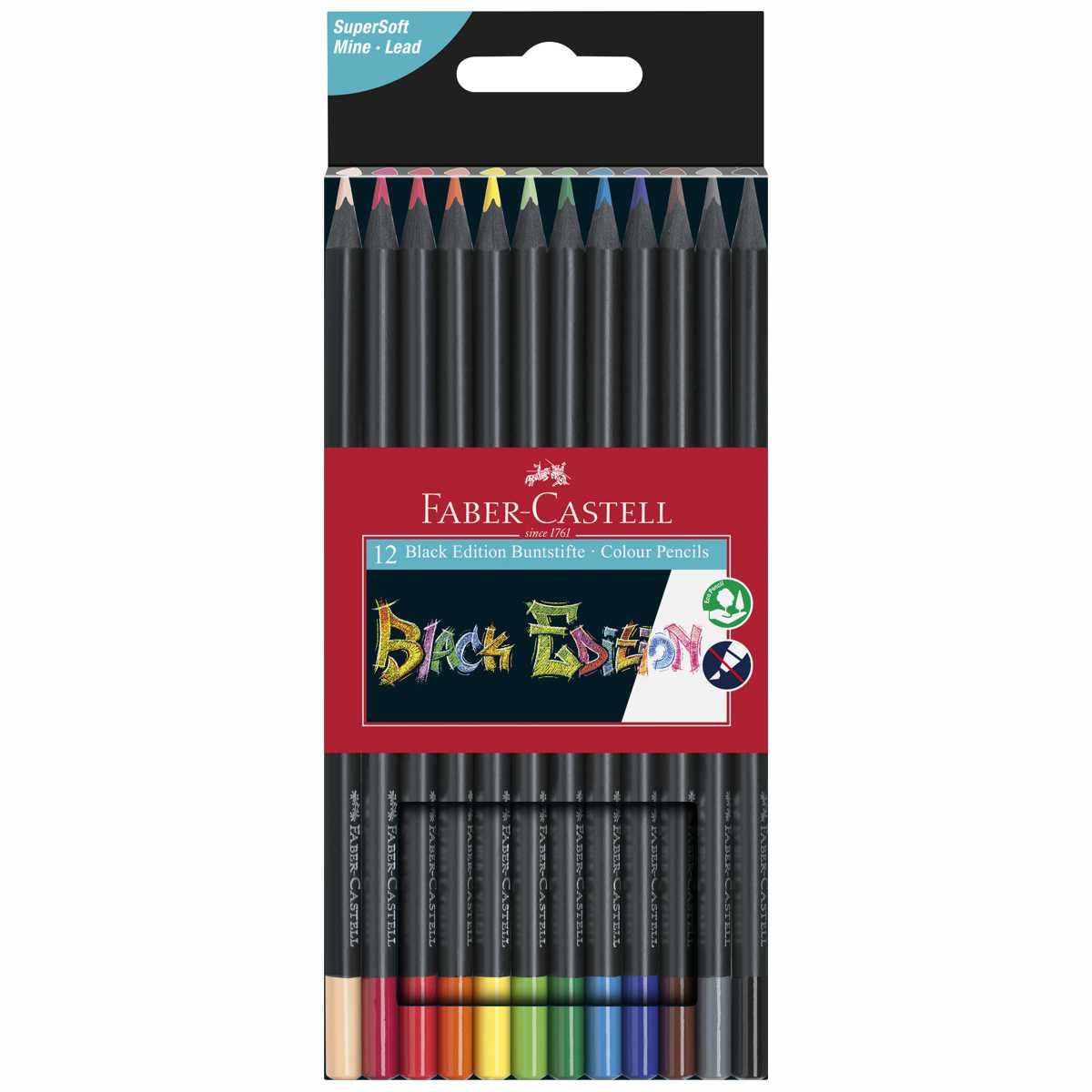 FABER CASTELL Farbstifte Black Edition 12 Farben