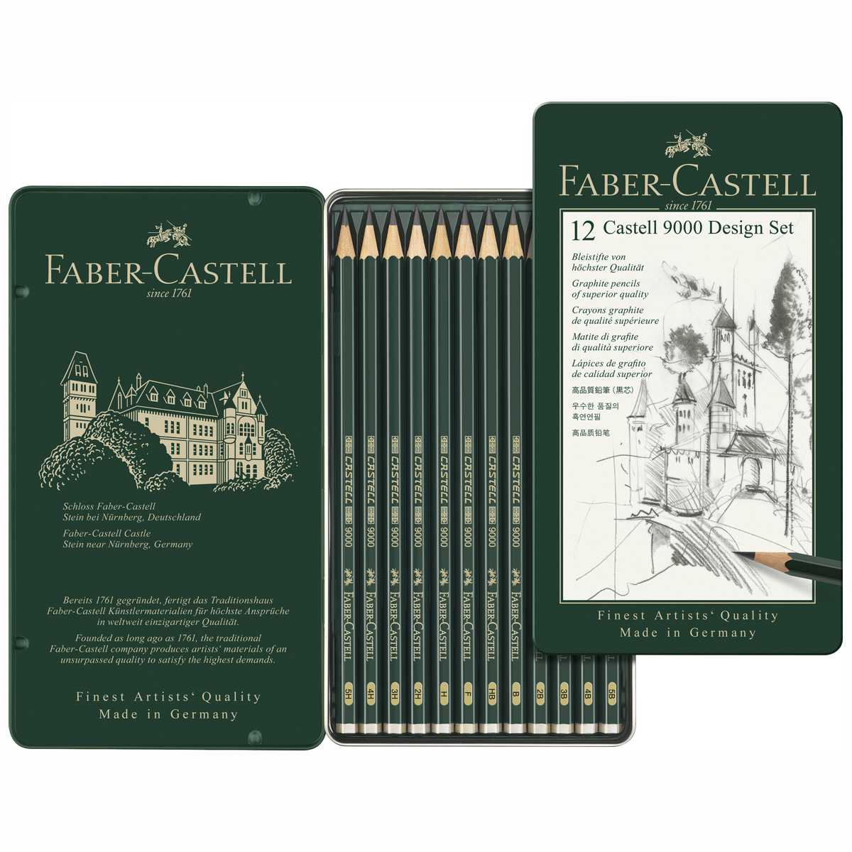 FABER CASTELL Bleistift ART Set 119064 12 Stück 5B-5H