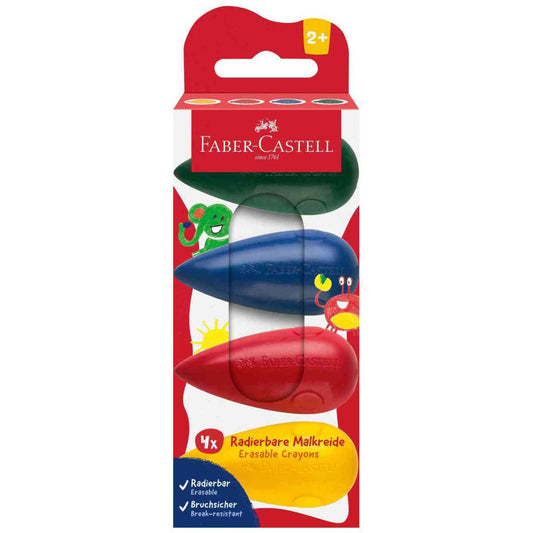 FABER CASTELL Malkreide Birne Malbirne radierbar 4 Stück