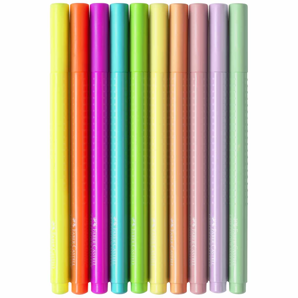 FABER CASTELL Filzstift Grip Neon + Pastell 10 Farben Etui