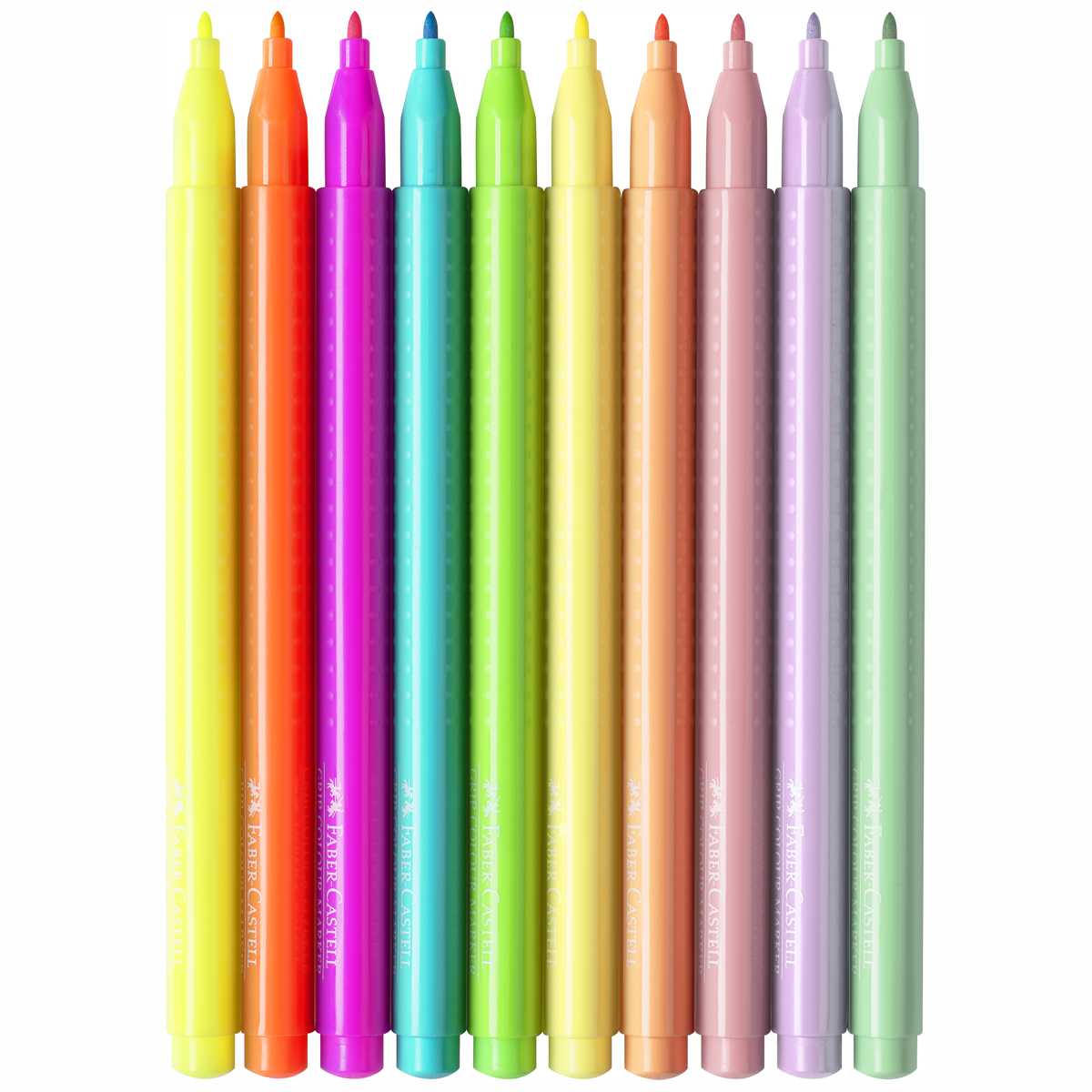FABER CASTELL Filzstift Grip Neon + Pastell 10 Farben Etui