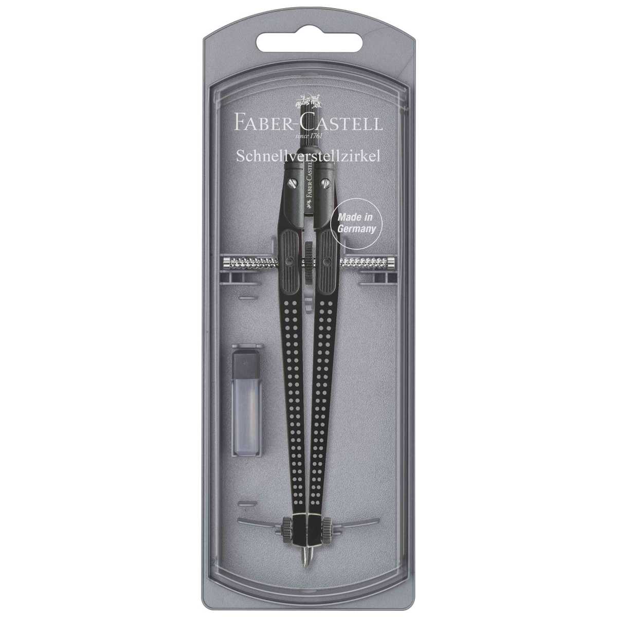 FABER CASTELL Schnellverstell Zirkel GRIP 2001 schwarz
