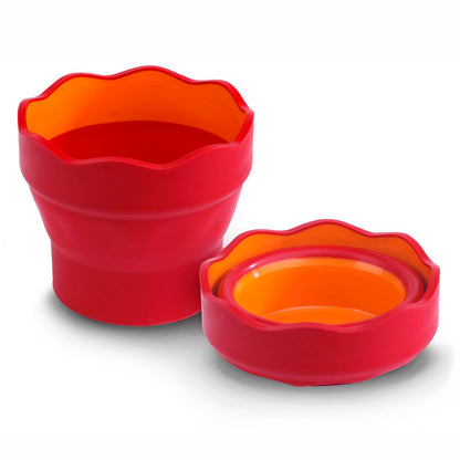 FABER CASTELL Wasserbecher CLIC & GO rot / orange