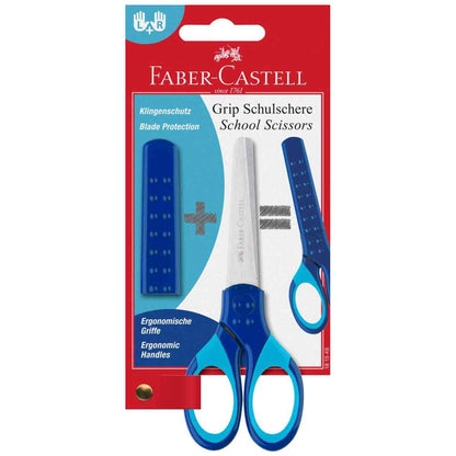 FABER CASTELL Schulschere GRIP mit Klingenschutz 13,5cm blau