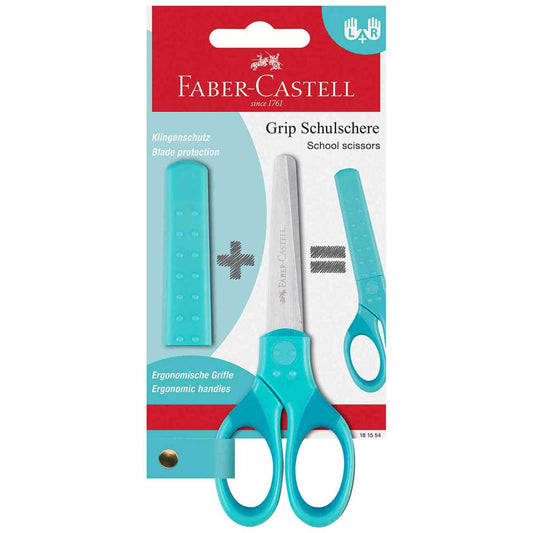 FABER CASTELL Schulschere GRIP mit Klingenschutz 13,5cm türkis