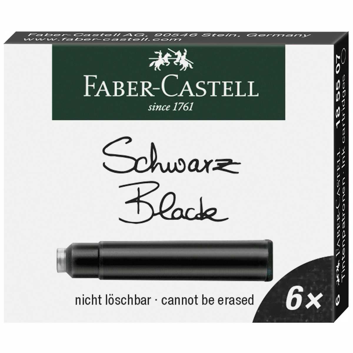 FABER CASTELL Tintenpatronen Standard schwarz 6 Stück