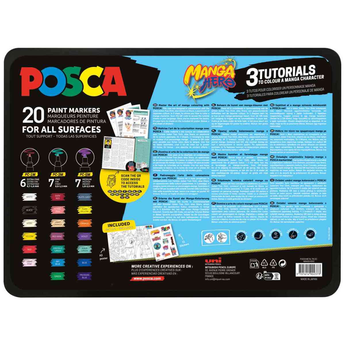 POSCA Marker UNI Groovy Colours Set 20 Stück PC-1M PC-3M PC-7M