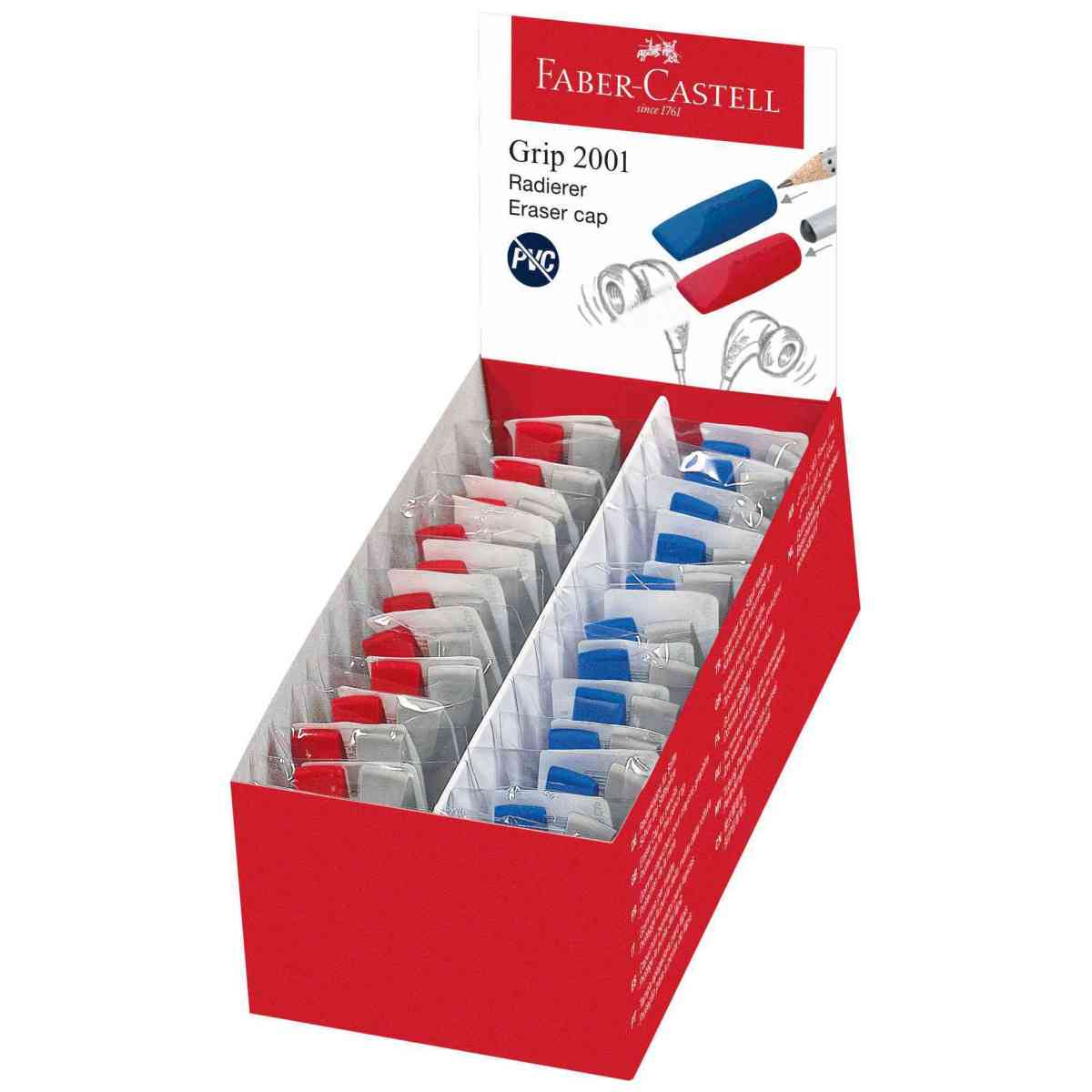 FABER CASTELL Radiergummi GRIP 2001 ERASER CAP 2 Stück