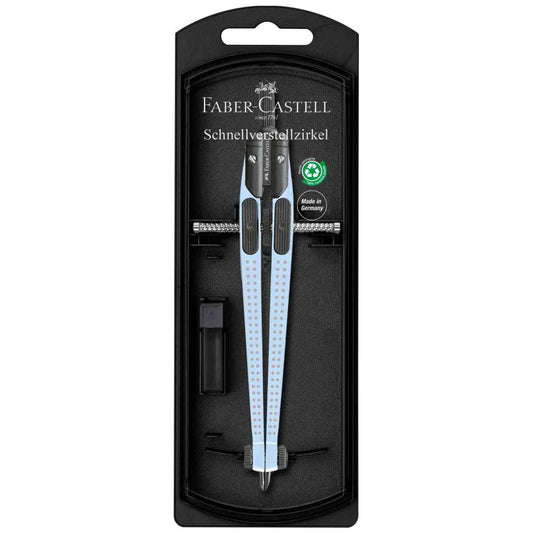 FABER CASTELL Schnellverstell Zirkel GRIP sky blue