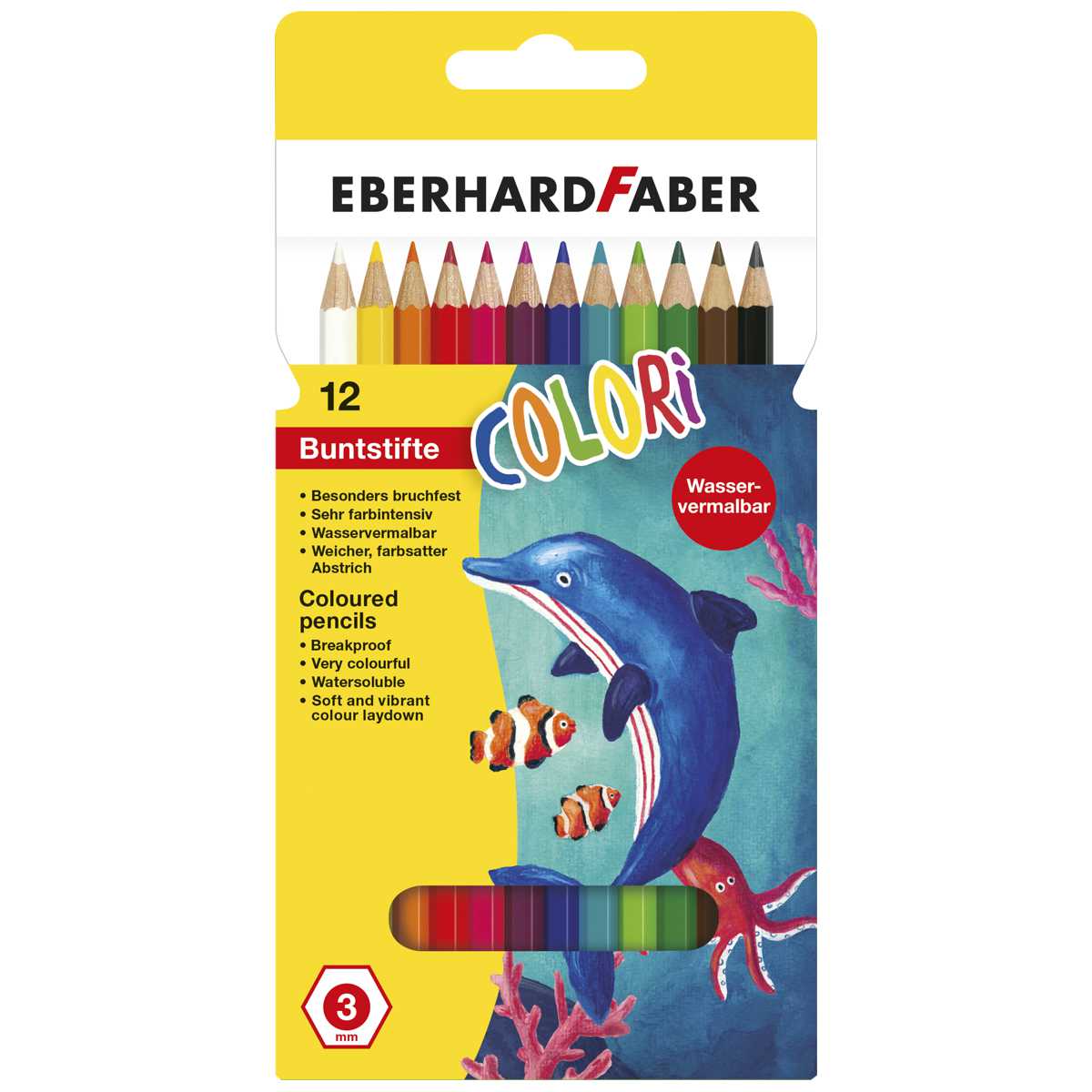 EBERHARD FABER Aquarell Farbstift 12 Farben wassservermalbar