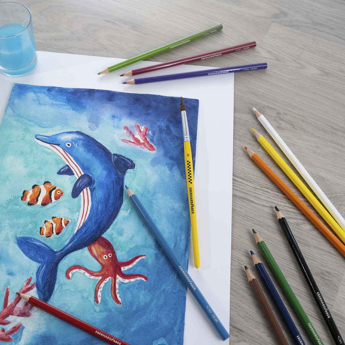 EBERHARD FABER Aquarell Farbstift 12 Farben wassservermalbar