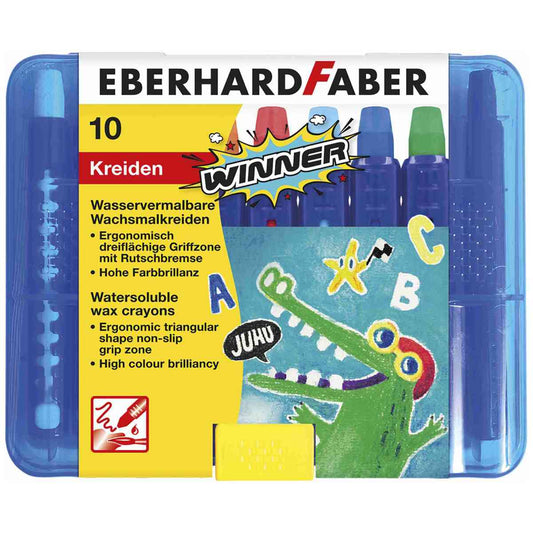 EBERHARD FABER Wachsmalkreide wasserlöslich 10 Stück rund
