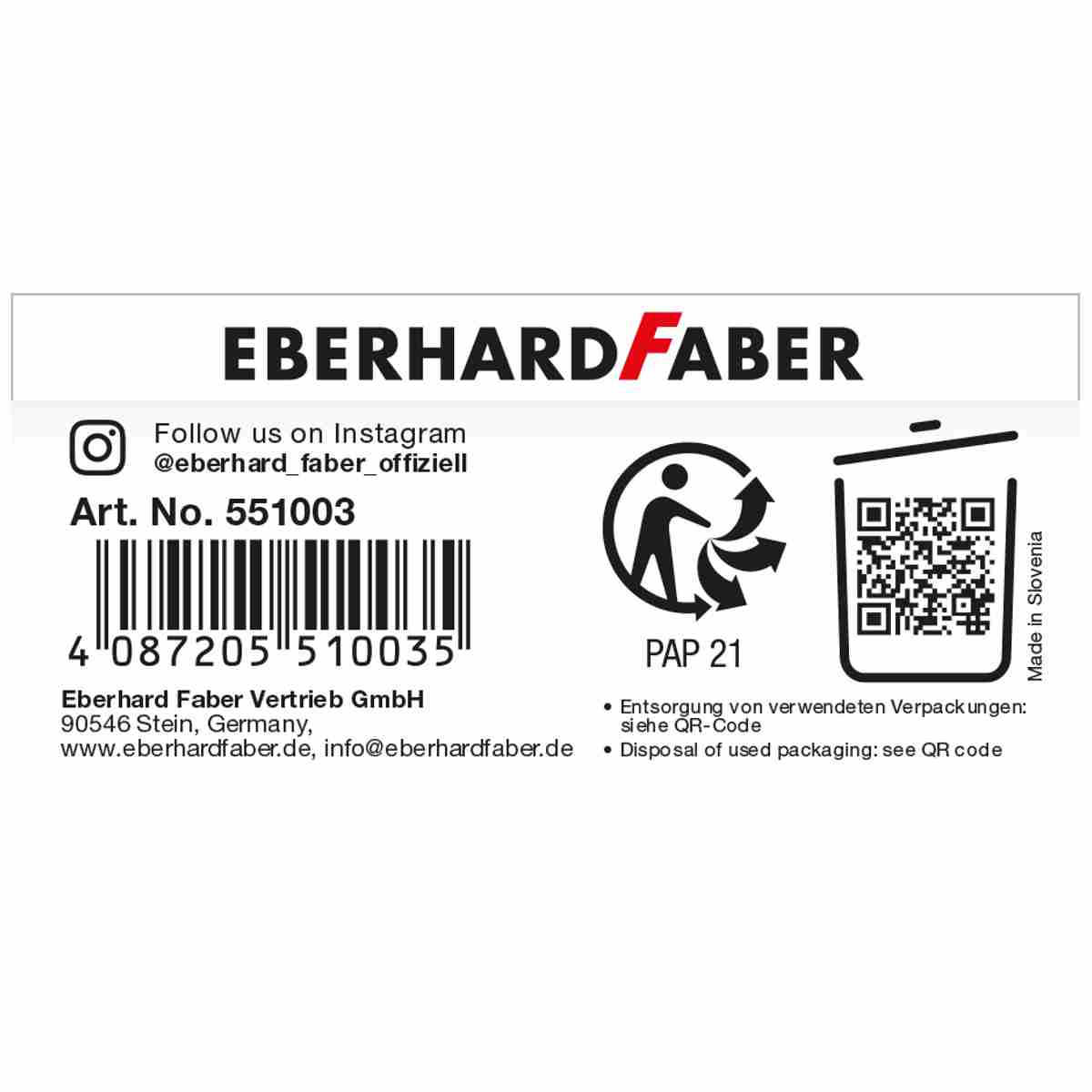 EBERHARD FABER Kombi - Tintenpatronen blau 5 Stück für PELIKAN LAMY FABER ONLINE