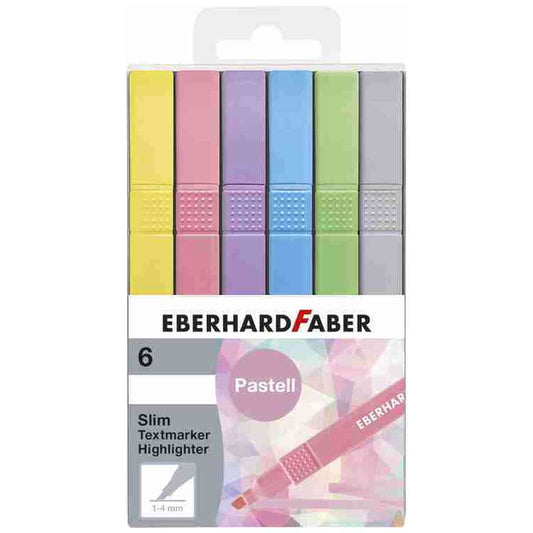 EBERHARD FABER Textmarker Slim 1-4mm Pastell 6 Stück
