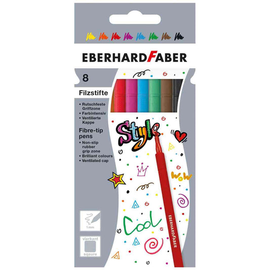 EBERHARD FABER Fasermaler / Filzstifte 8 Stück 1,0mm