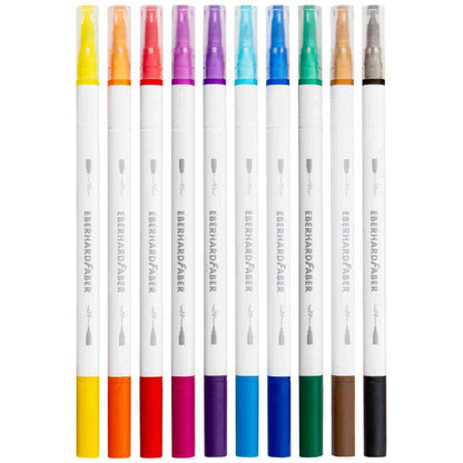 EBERHARD FABER Duo Fineliner + Fasermaler 10 Farben 0,4 + 1,0 mm